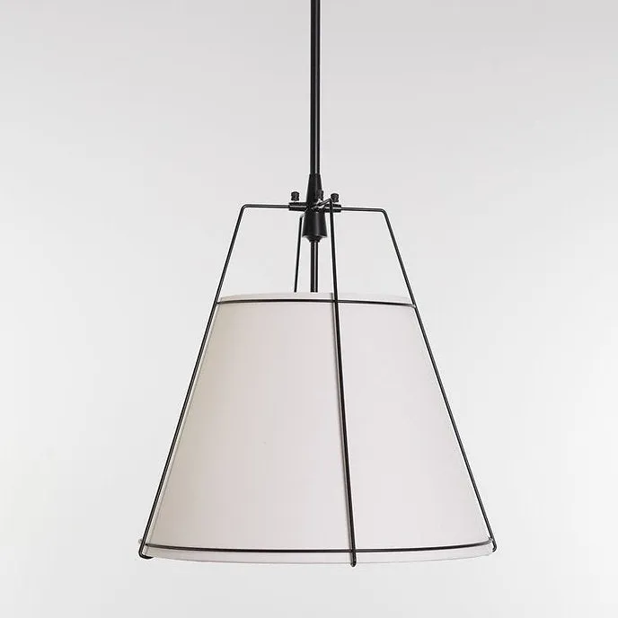 LED Japanese Style Cloth Pendant Light with Metal Frame