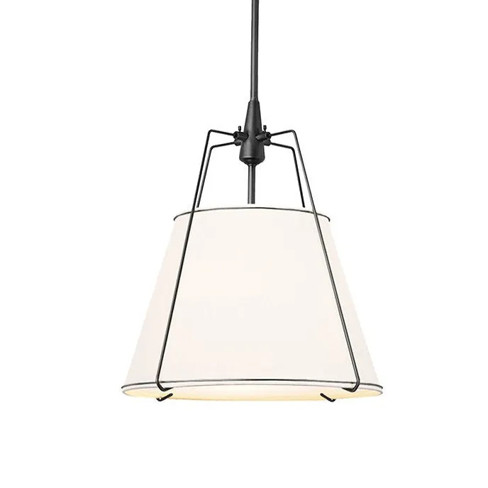 LED Japanese Style Cloth Pendant Light with Metal Frame