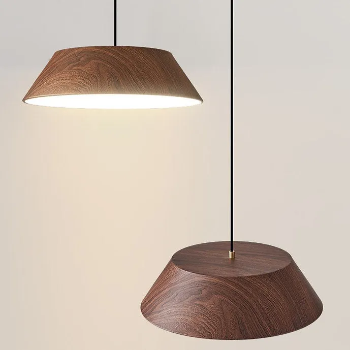 LED Retro Style Simple Wooden Color Pendant Light