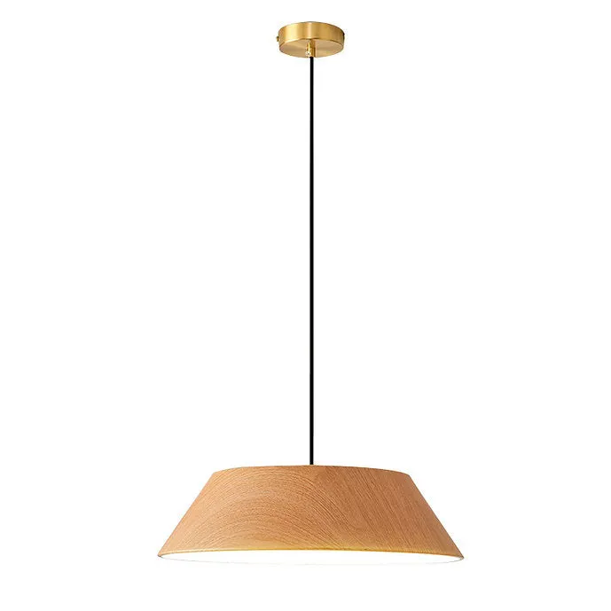 LED Retro Style Simple Wooden Color Pendant Light