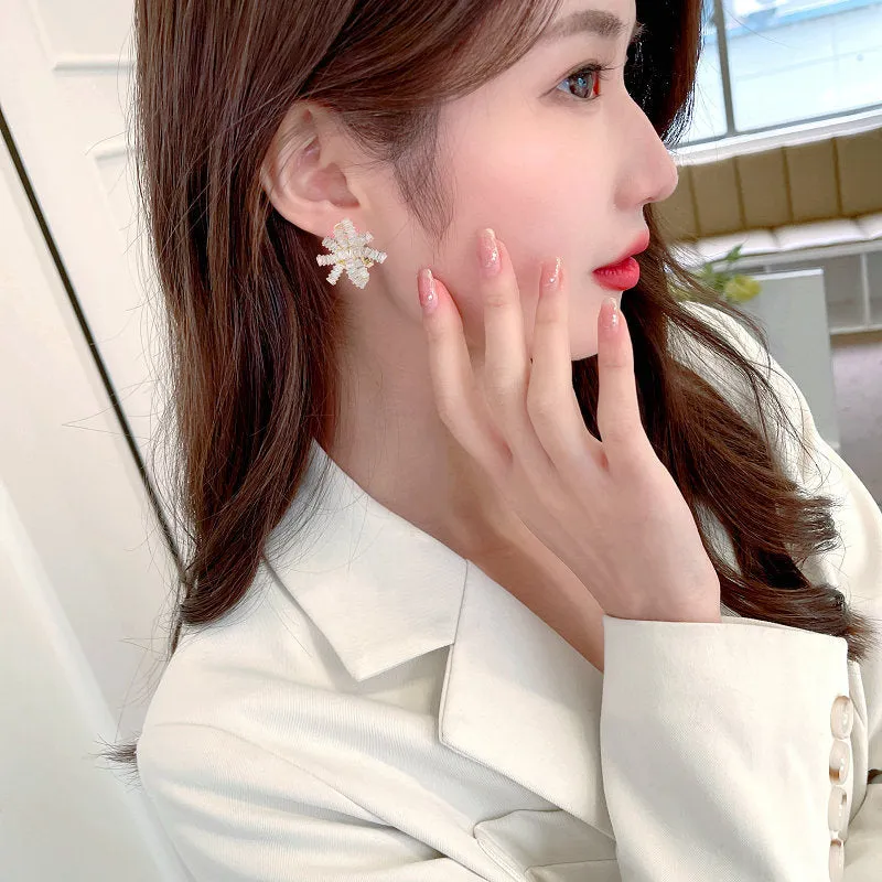 light luxury style high-end wedding earrings ribbon bow earrings