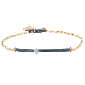 Lika Behar "Chained" Bracelet Oxidized Silver & Yellow Gold CD-B-137-GXD