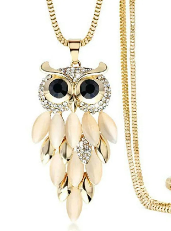 Lovely Owl Pendant Rhinestone