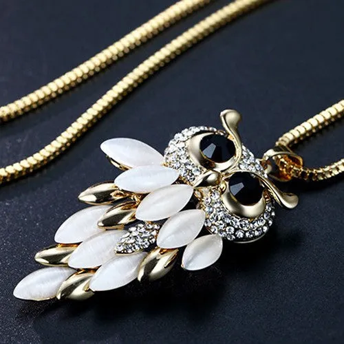 Lovely Owl Pendant Rhinestone