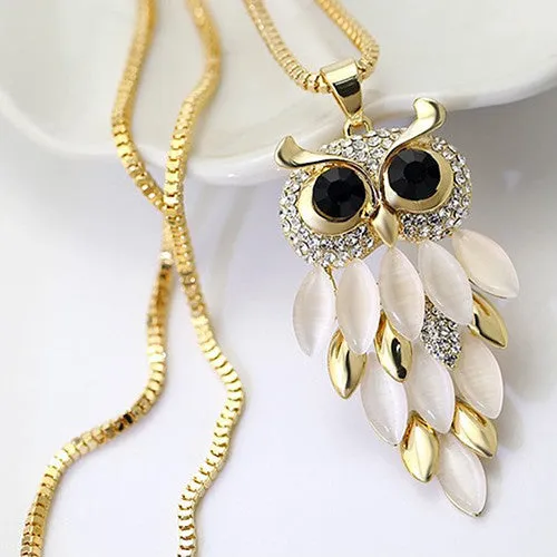 Lovely Owl Pendant Rhinestone