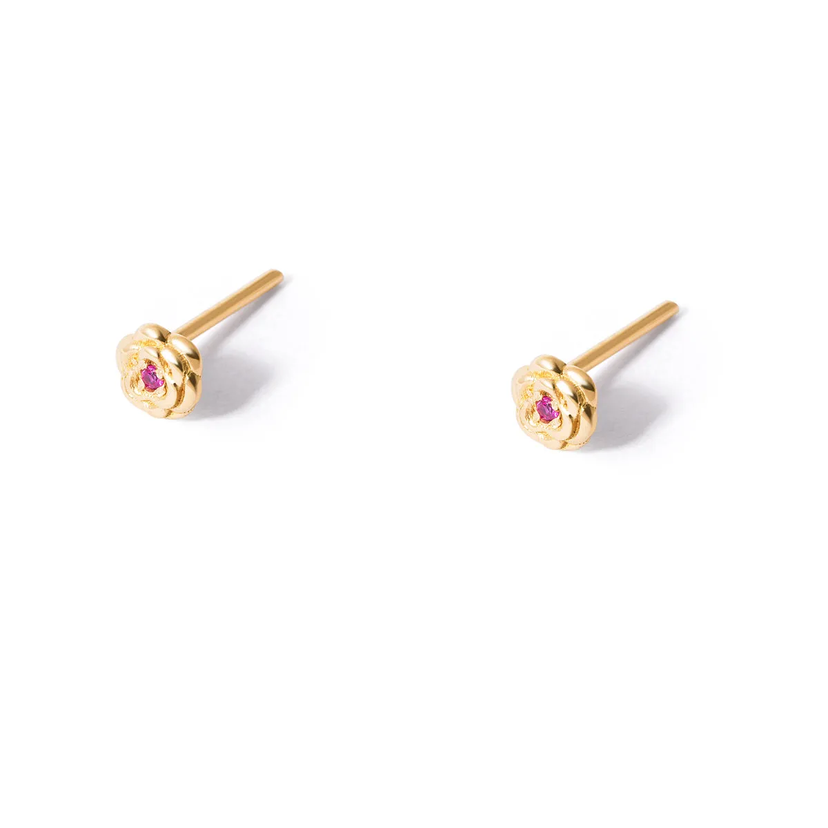 Magenta Rose Stud Earrings