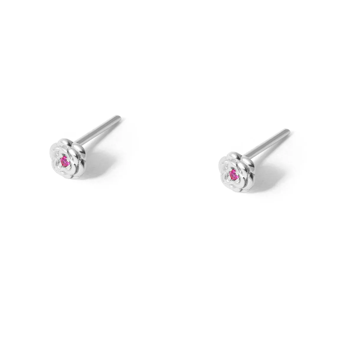 Magenta Rose Stud Earrings