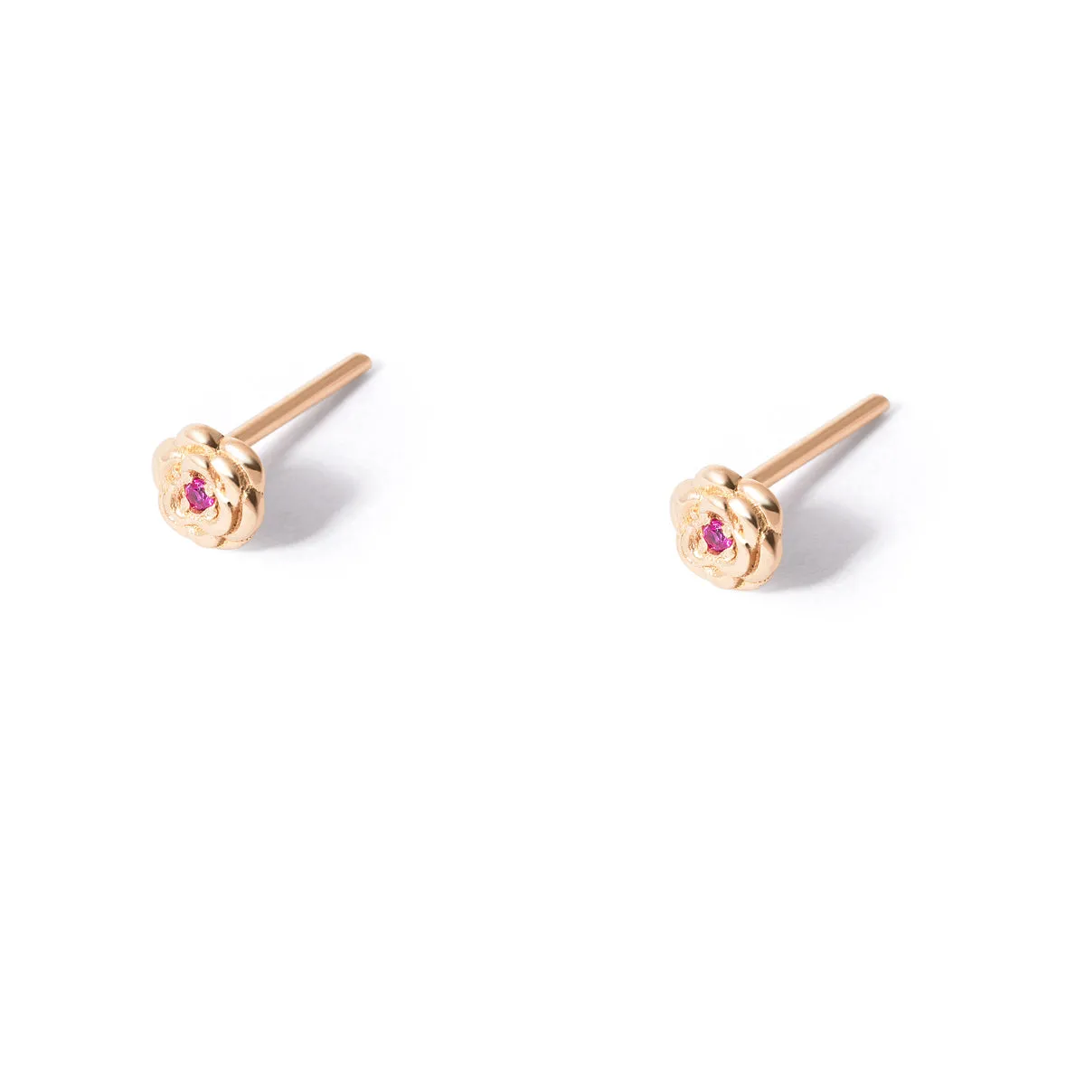 Magenta Rose Stud Earrings