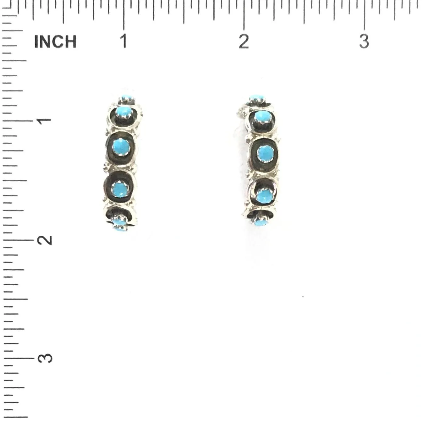 Marlinda Booqua Turquoise Snake Eye Half Hoop Earrings