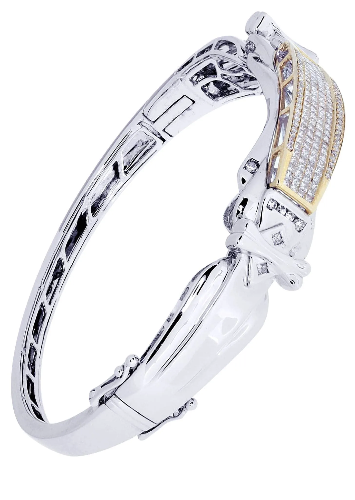 Mens Diamond Bangle White Gold| 1.97 Carats| 33.11 Grams