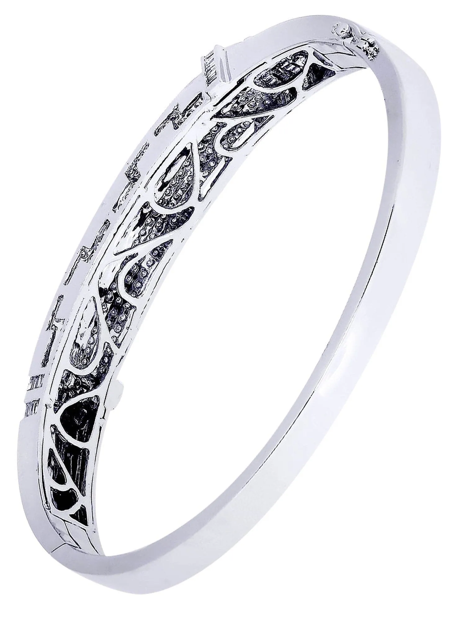 Mens Diamond Bangle White Gold| 2.35 Carats| 33.93 Grams