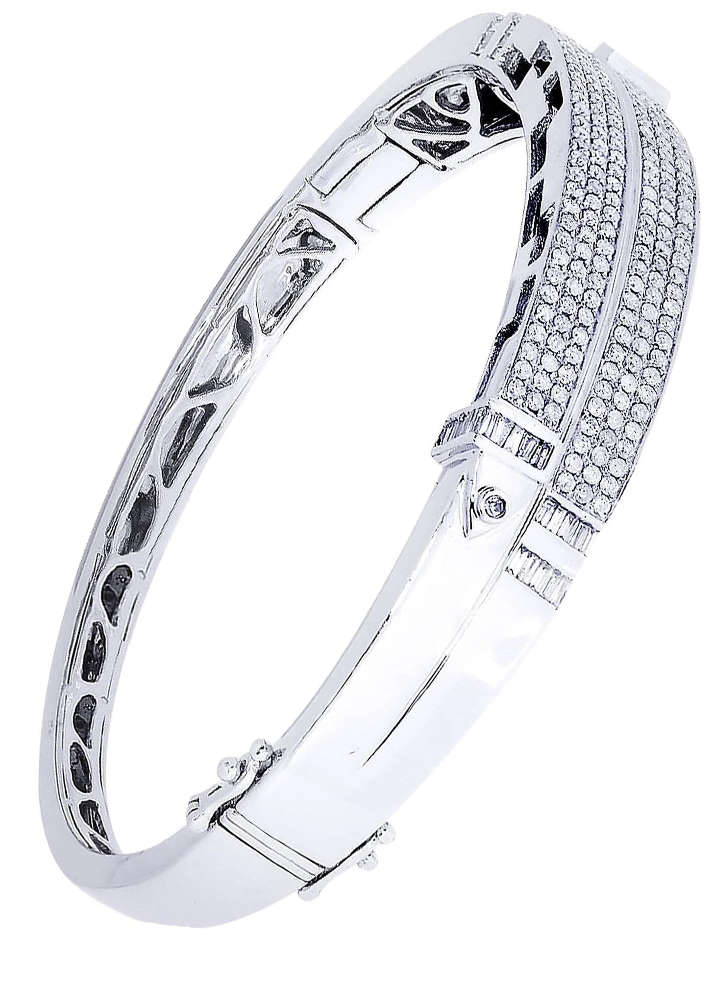 Mens Diamond Bangle White Gold| 2.35 Carats| 33.93 Grams