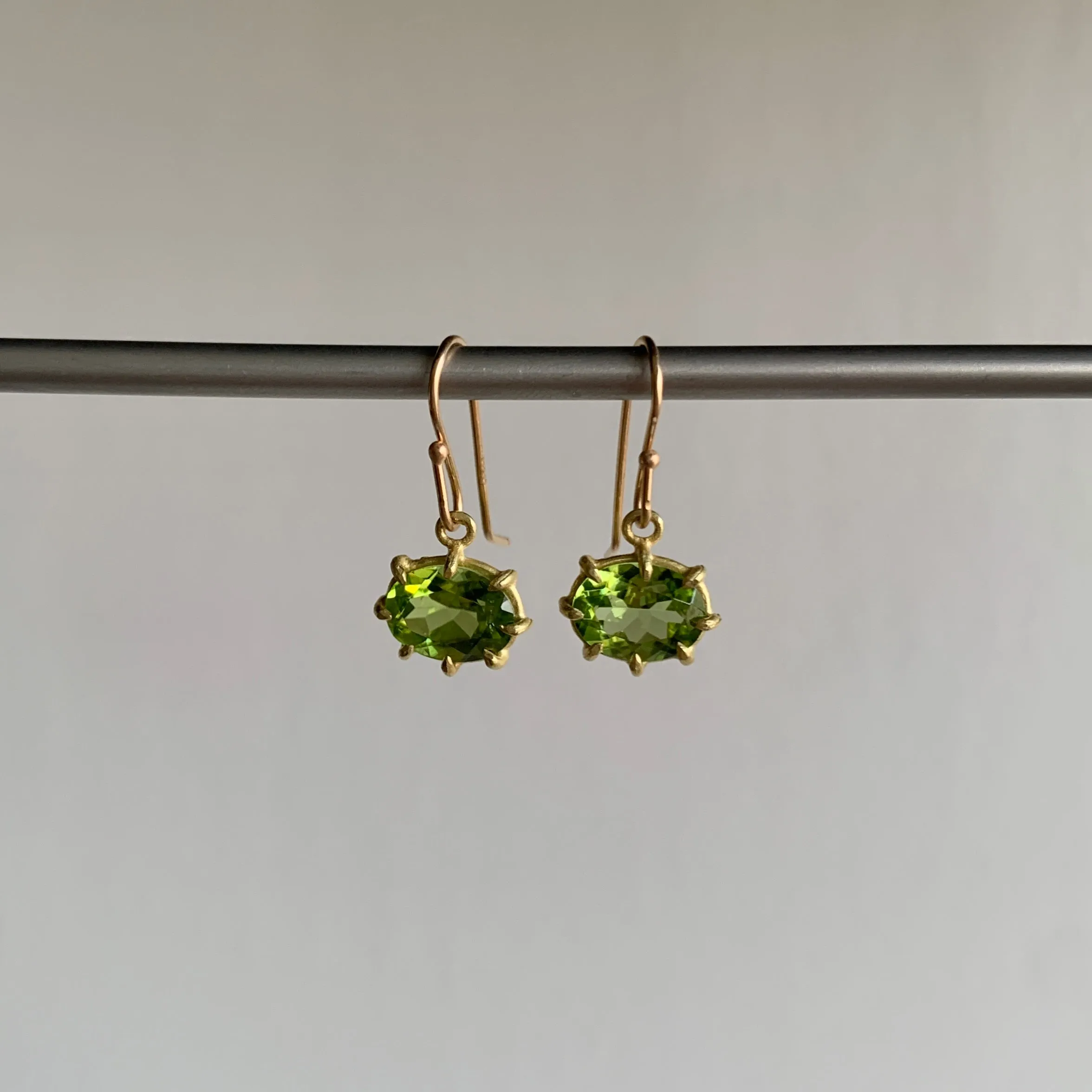 Mini Faceted Oval Peridot Earrings