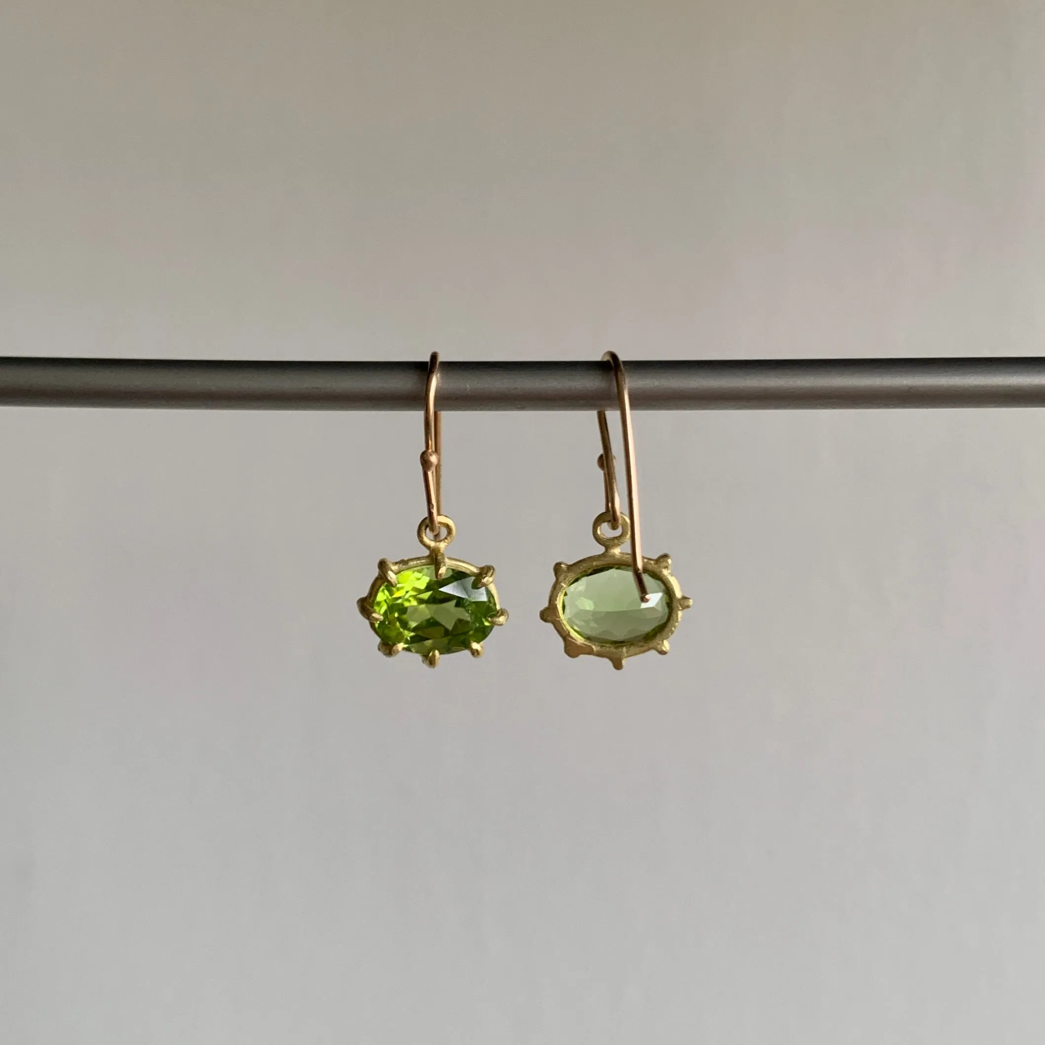 Mini Faceted Oval Peridot Earrings