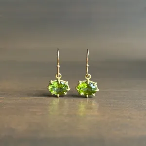 Mini Faceted Oval Peridot Earrings