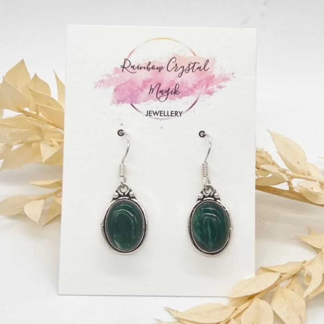 Modern Design Green Aventurine  Gemstone 925 Sterling Silver Jewellery  Drop Earrings Gift for Her