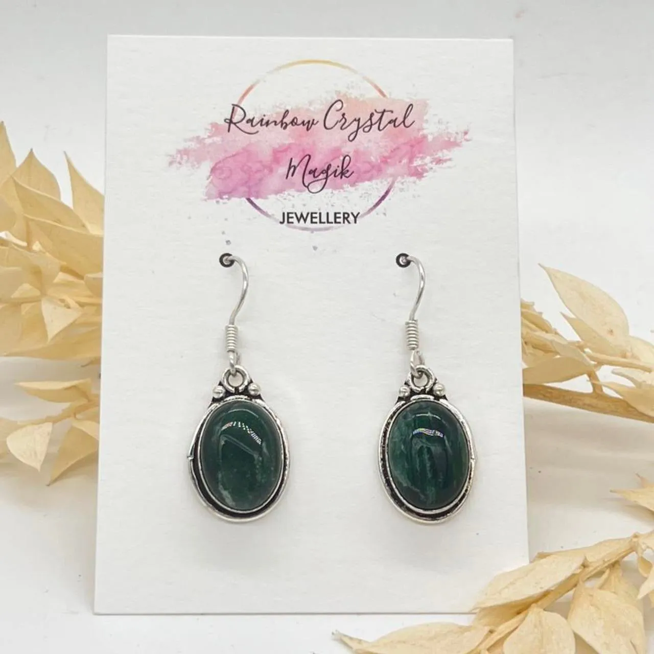 Modern Design Green Aventurine  Gemstone 925 Sterling Silver Jewellery  Drop Earrings Gift for Her