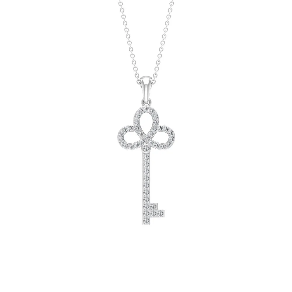 Moissanite Key Statement Pendant Necklace