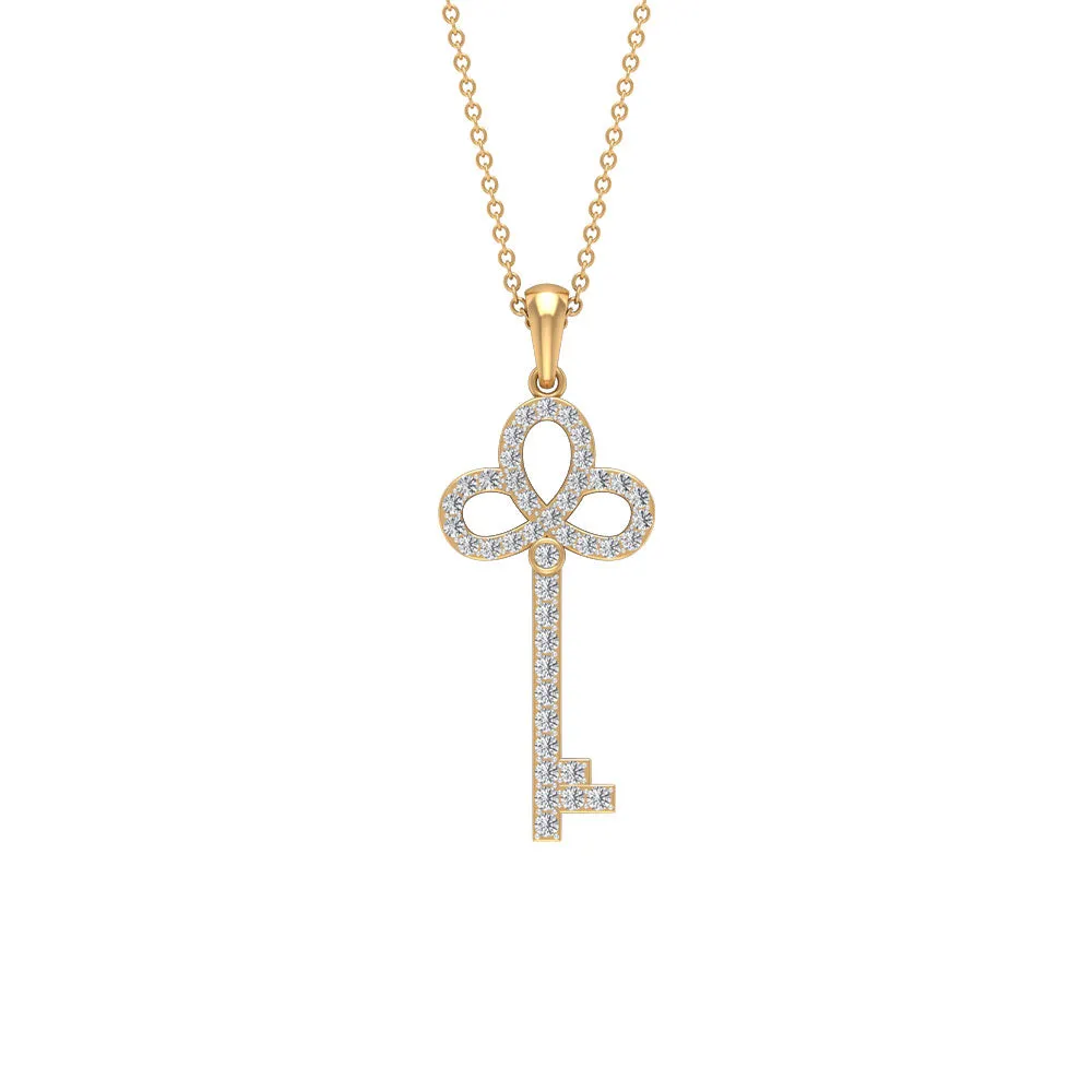 Moissanite Key Statement Pendant Necklace