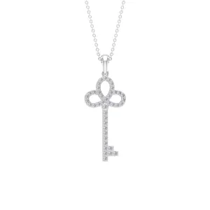 Moissanite Key Statement Pendant Necklace