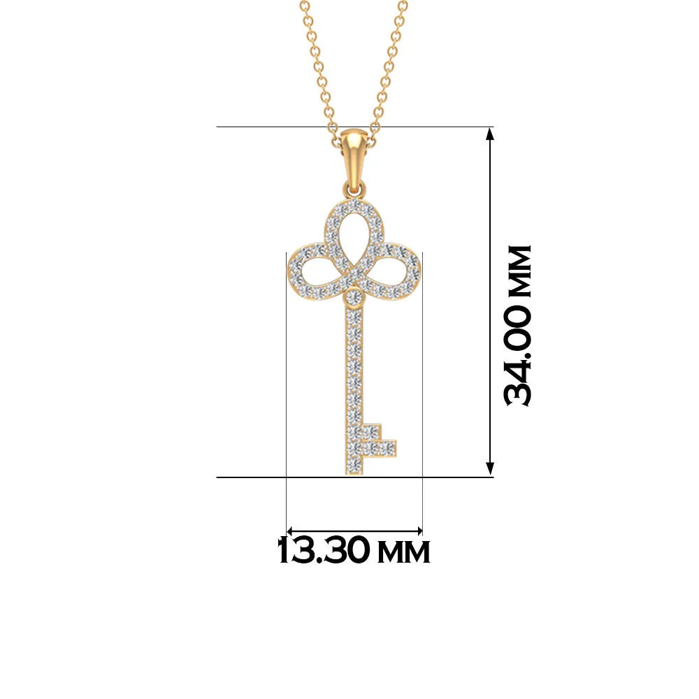 Moissanite Key Statement Pendant Necklace