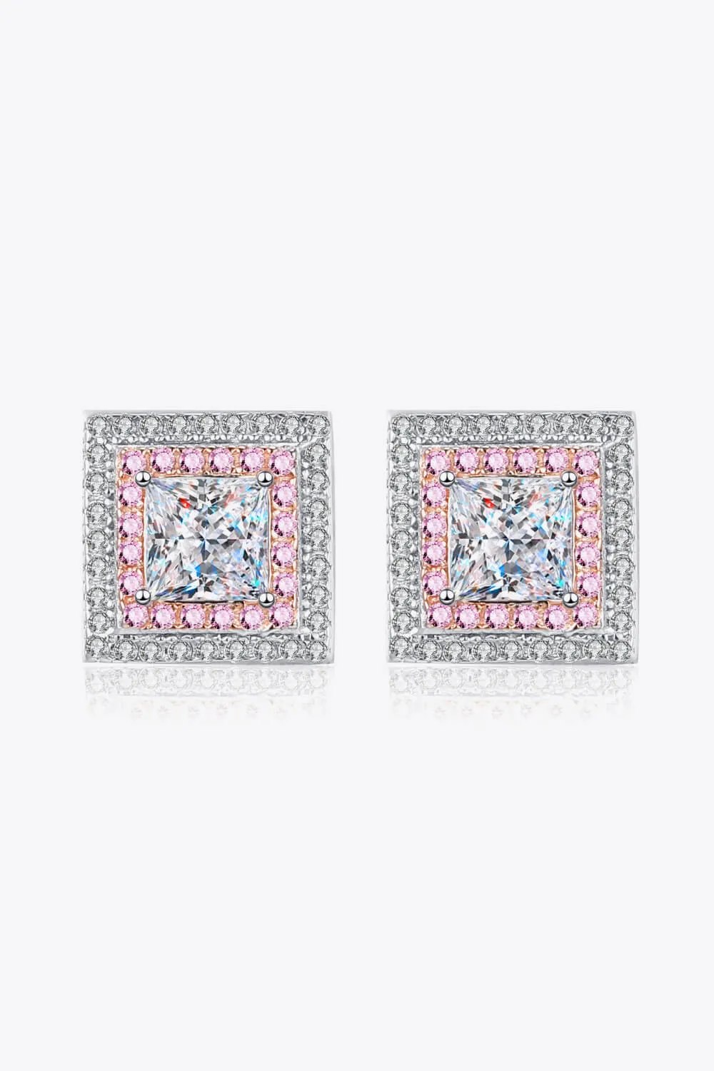 Moissanite Square Stud Earrings