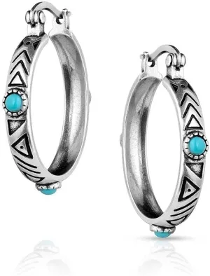 Montana Silversmiths Uncovered Beauty Turquoise Hoop Earrings - ER5795