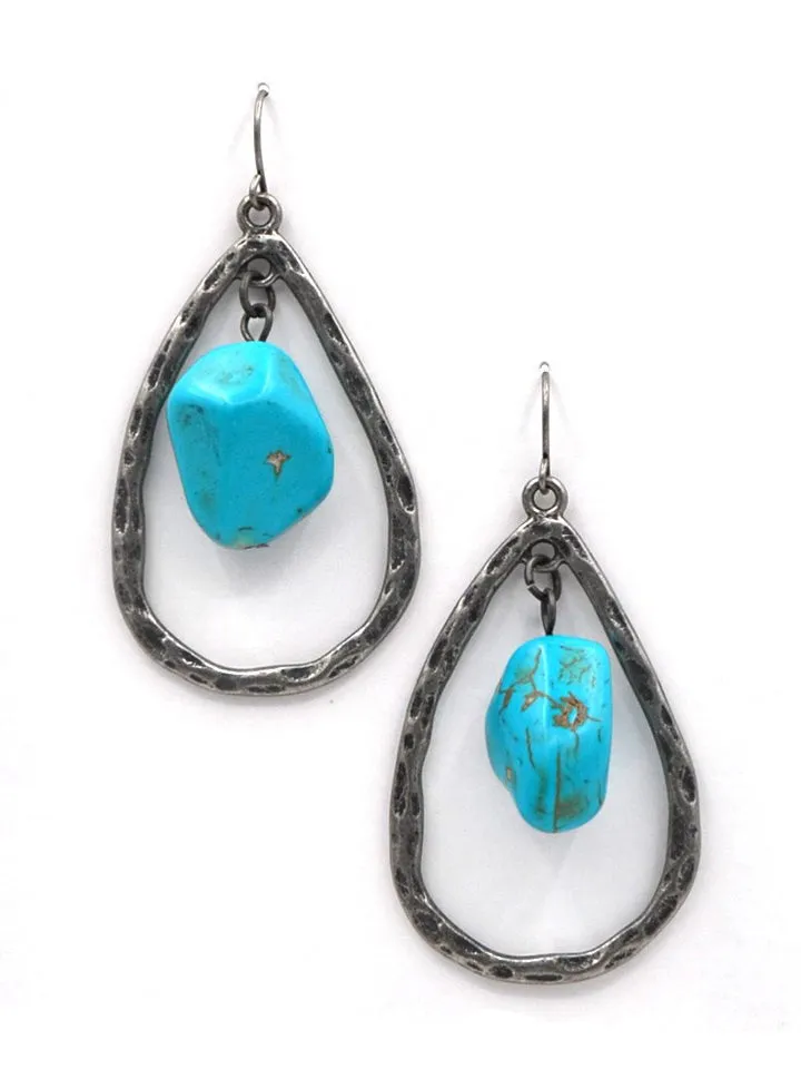 Montana West Teardrop Shape Turquoise Earrings