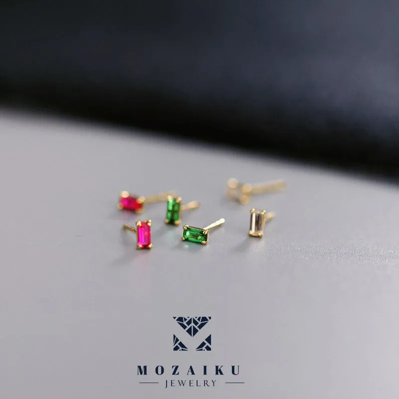 Mozaiku 9K Gold Sugar Grain-Cut Diamond Studs