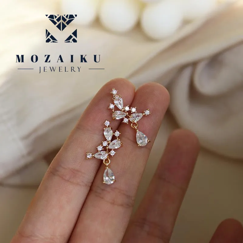 Mozaiku Shimmering Zircon Drop Earrings