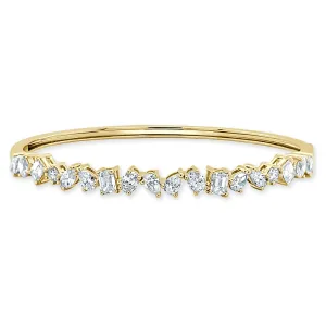 Multi Shape Diamond Hinge Bangle