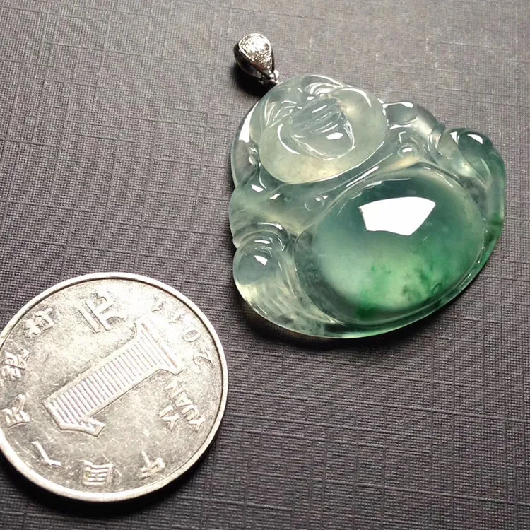 Natural Jade Pendant Jadeite Buddha Pendant PT375