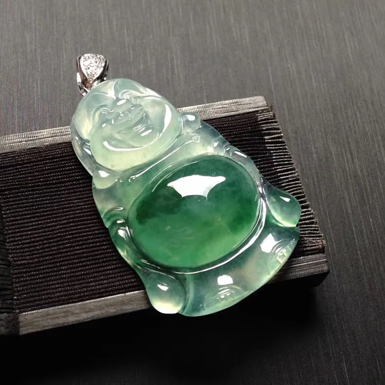 Natural Jade Pendant Jadeite Buddha Pendant PT386