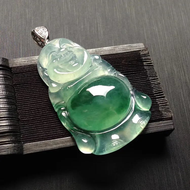 Natural Jade Pendant Jadeite Buddha Pendant PT386