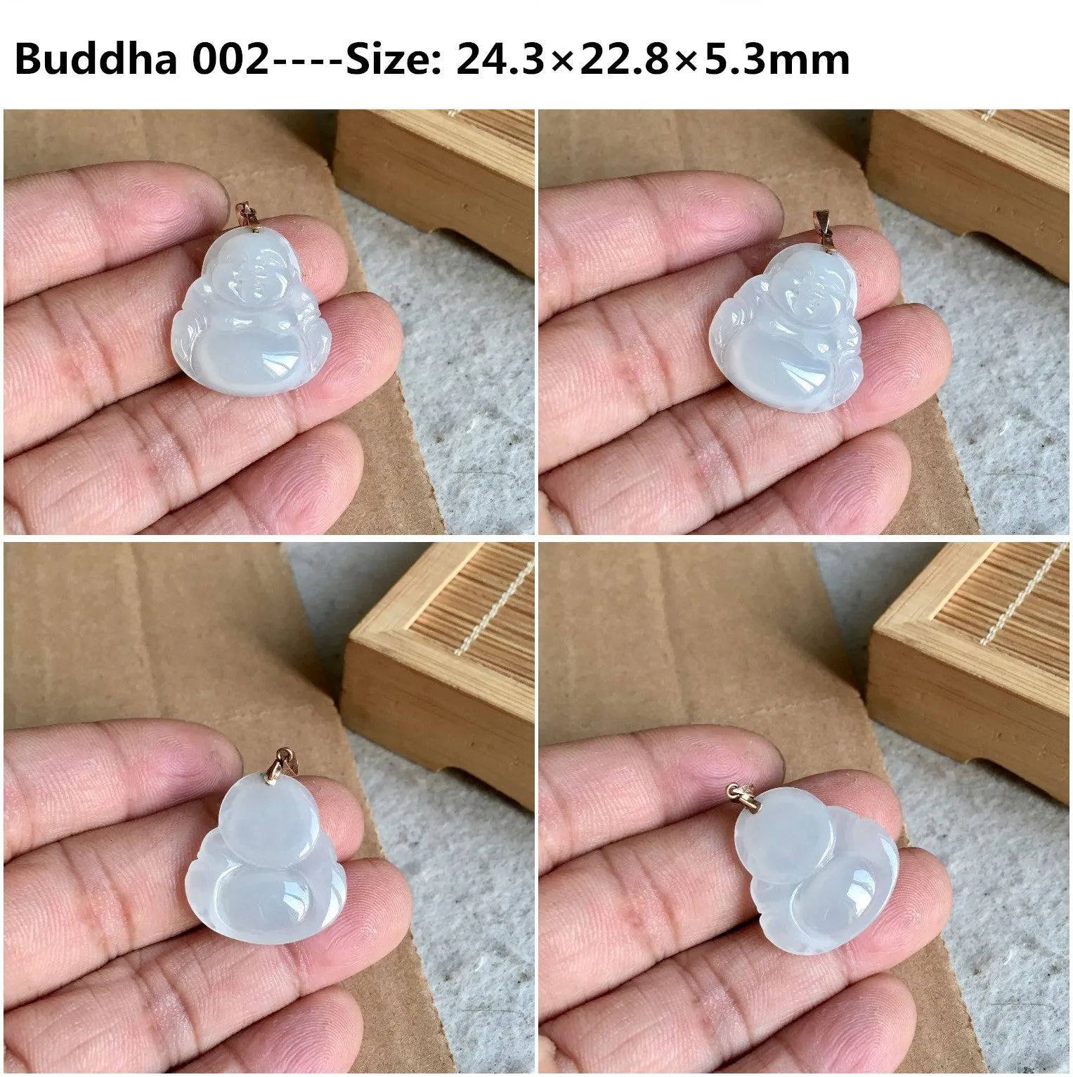 Natural Jade Pendant Jadeite Gold Buddha Pendant RPT33