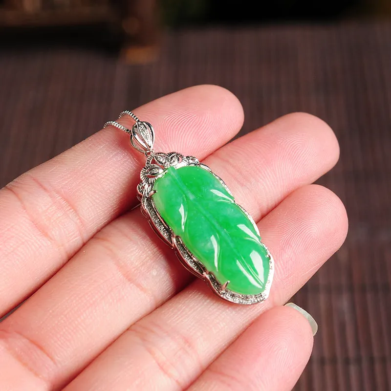 Natural Jade Pendant Jadeite Gold Pendant PT38