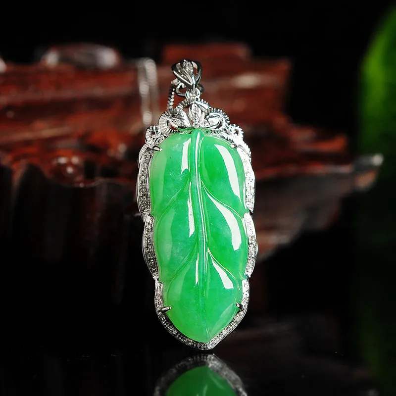 Natural Jade Pendant Jadeite Gold Pendant PT38