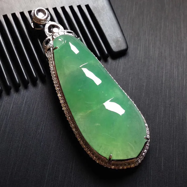 Natural Jade Pendant Jadeite Gold Pendant PT434