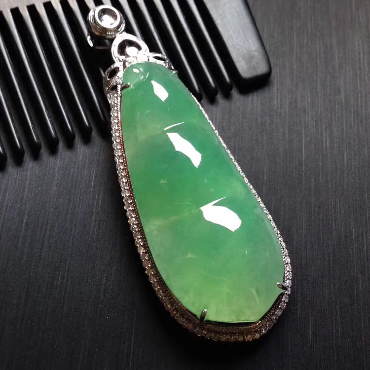 Natural Jade Pendant Jadeite Gold Pendant PT434