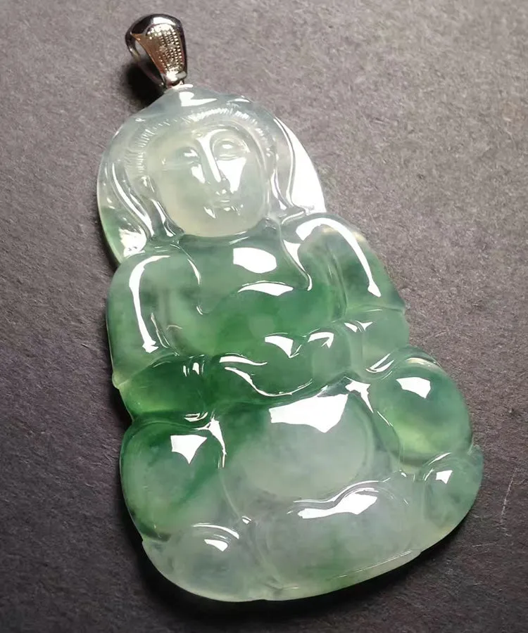 Natural Jade Pendant Jadeite Guan Yin Pendant PT260