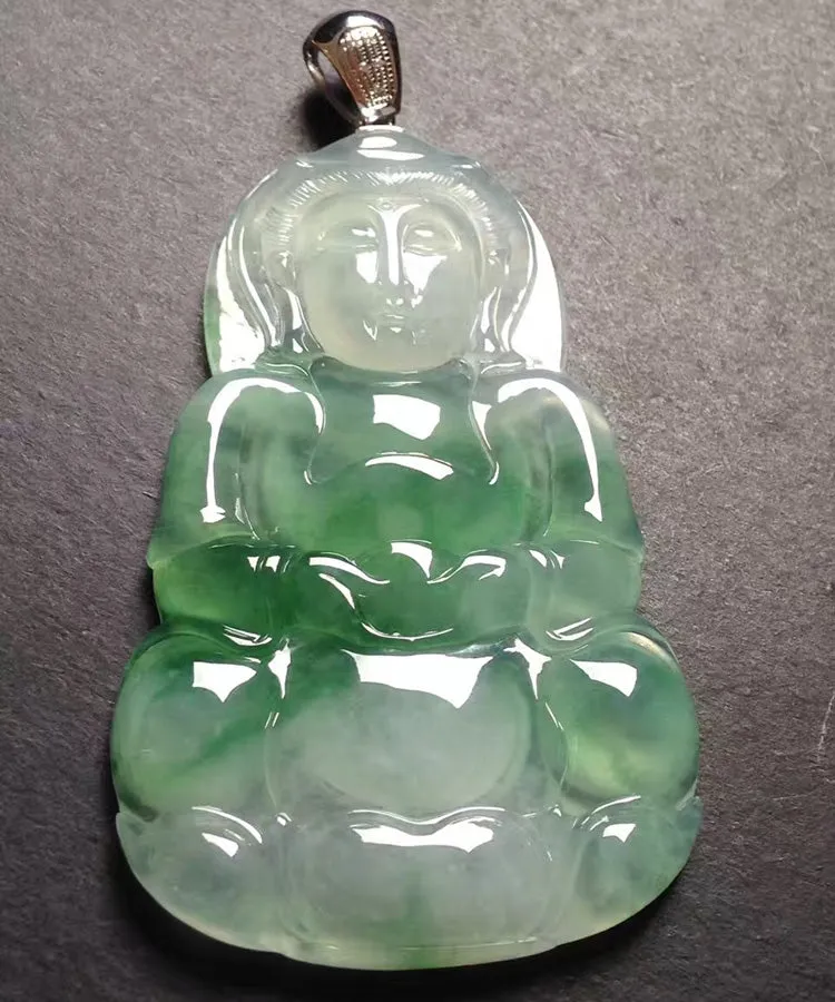 Natural Jade Pendant Jadeite Guan Yin Pendant PT260