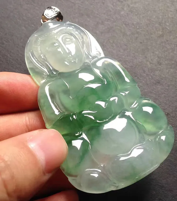 Natural Jade Pendant Jadeite Guan Yin Pendant PT260