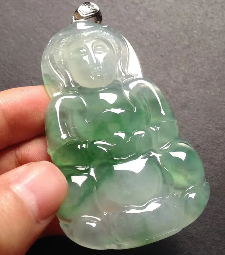 Natural Jade Pendant Jadeite Guan Yin Pendant PT260