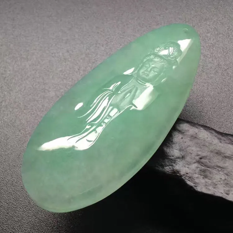 Natural Jade Pendant Jadeite Guan Yin Pendant PT358