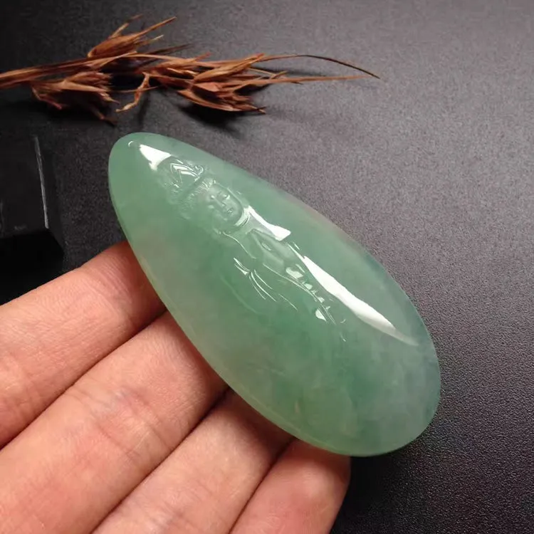 Natural Jade Pendant Jadeite Guan Yin Pendant PT358