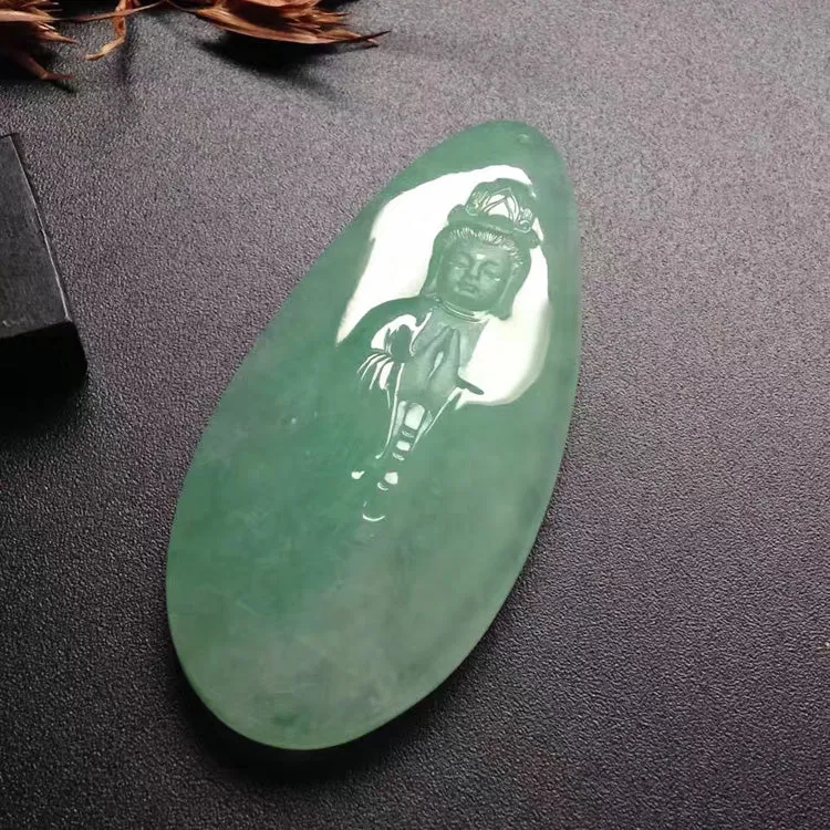 Natural Jade Pendant Jadeite Guan Yin Pendant PT358