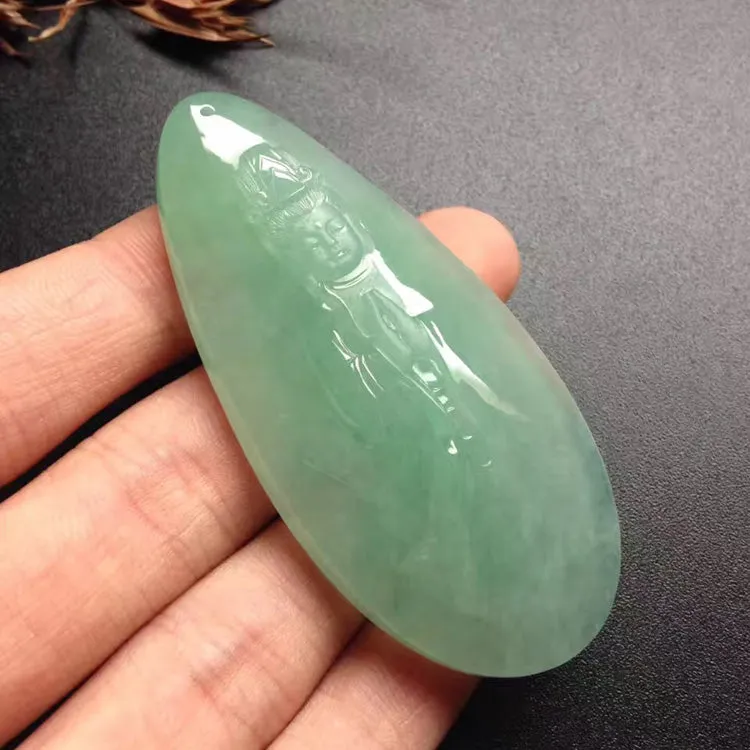 Natural Jade Pendant Jadeite Guan Yin Pendant PT358