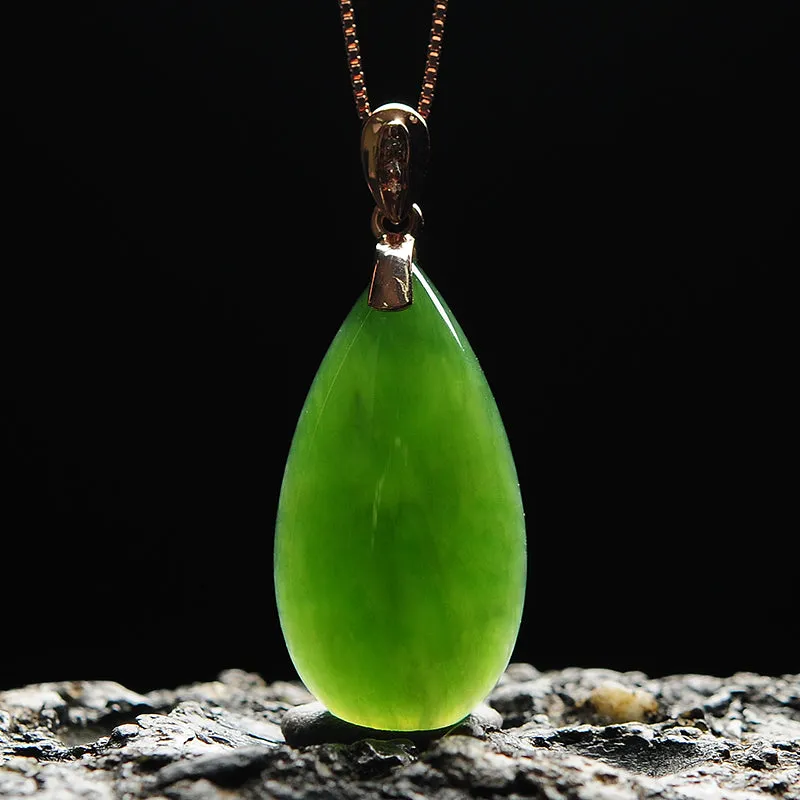 Natural Jade Pendant Nephrite Gold Pendant PT138