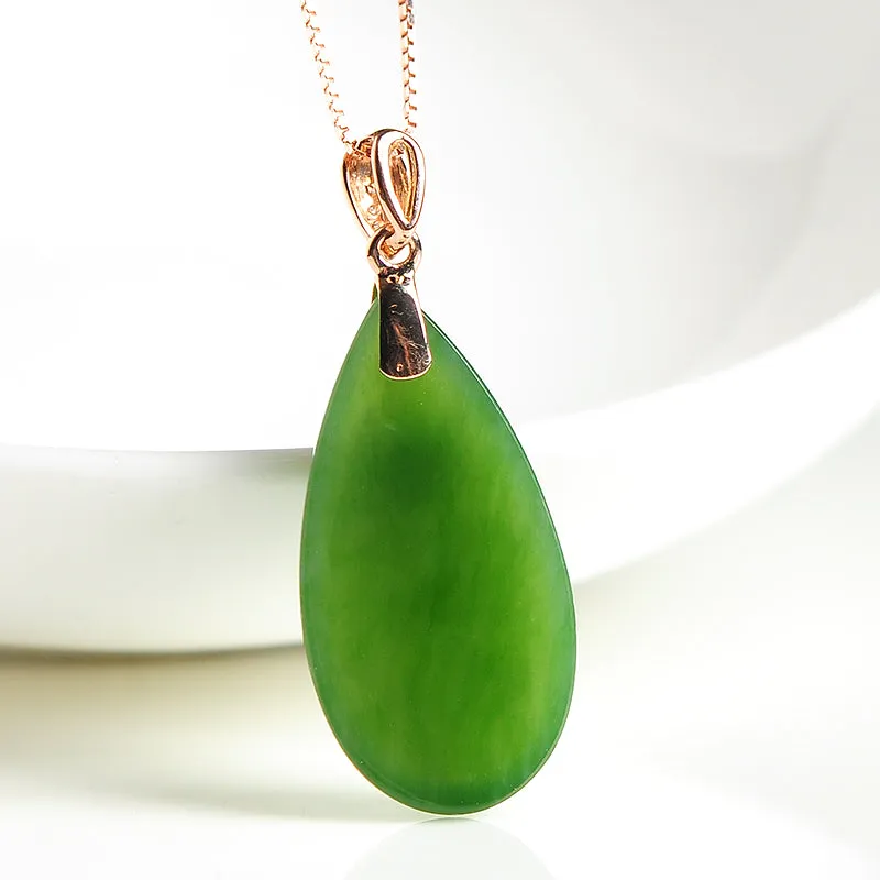 Natural Jade Pendant Nephrite Gold Pendant PT138