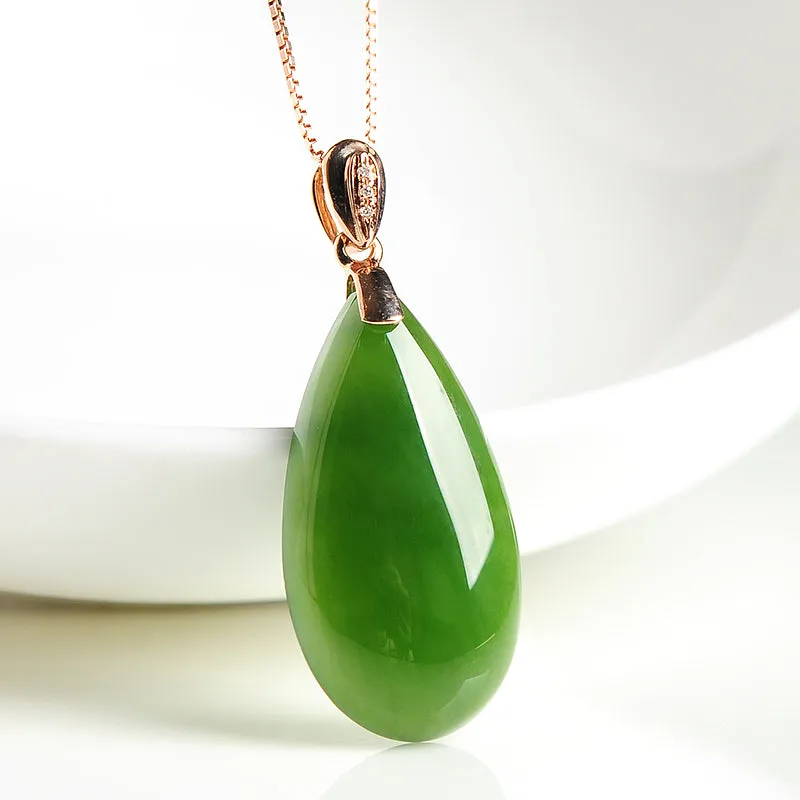 Natural Jade Pendant Nephrite Gold Pendant PT138